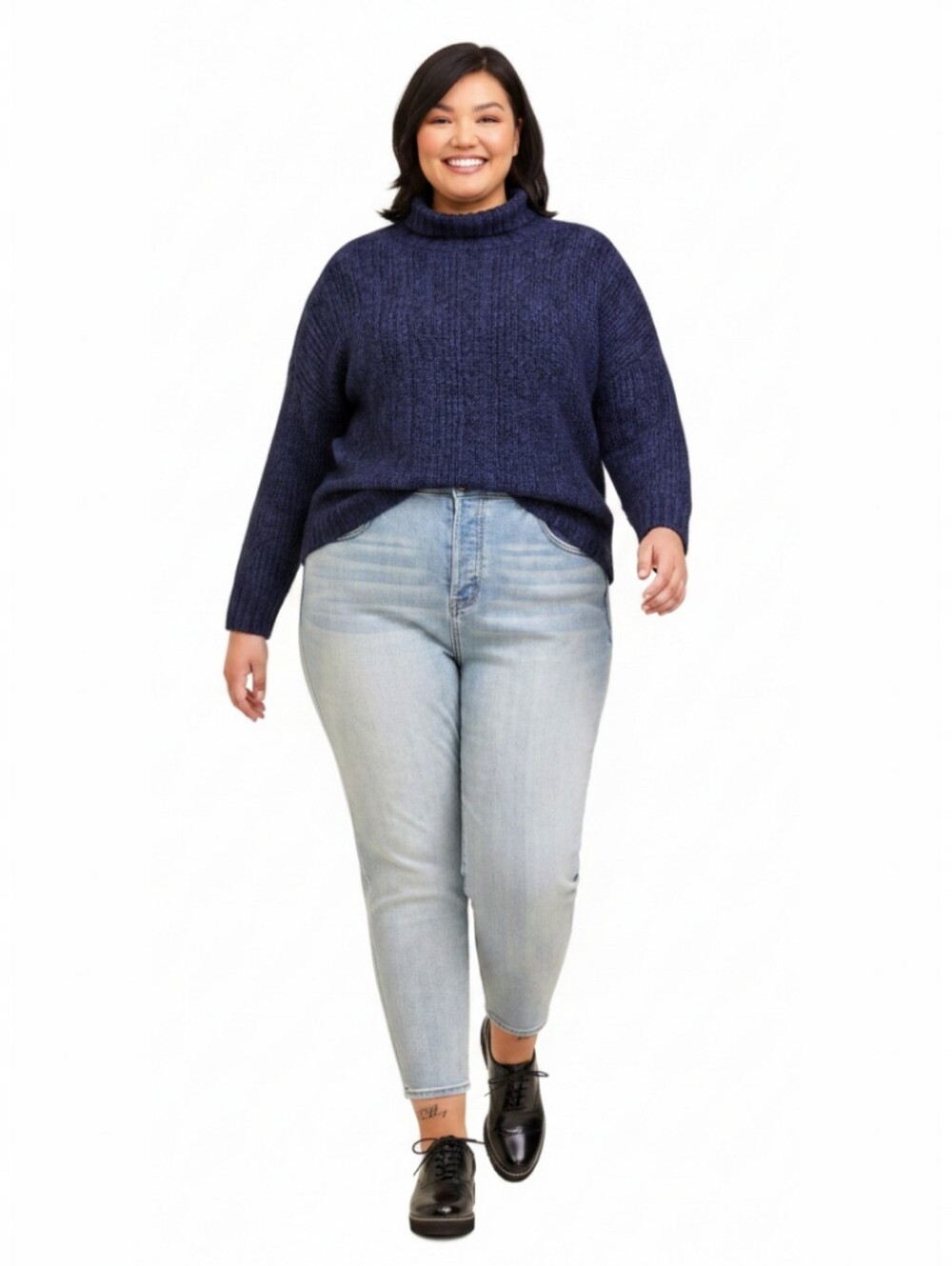 TORRID 2X  Blue Vegan Cashmere pullover turtleneck sweater NWT